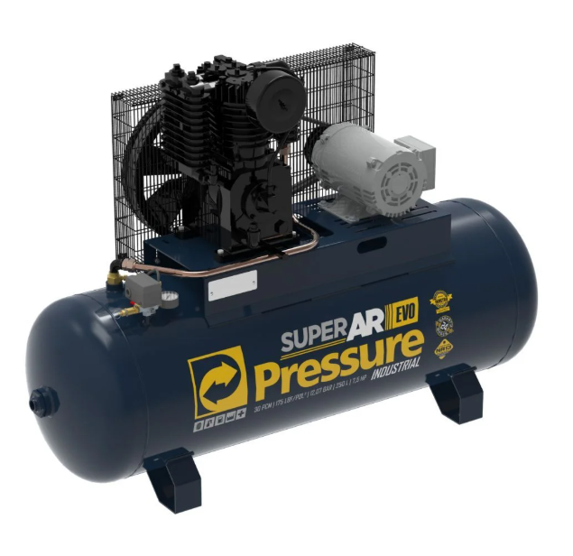 Compressor de Ar Super Evo Pressure 30 PCM 250L 7,5HP 175 PSI Trifásico 380V