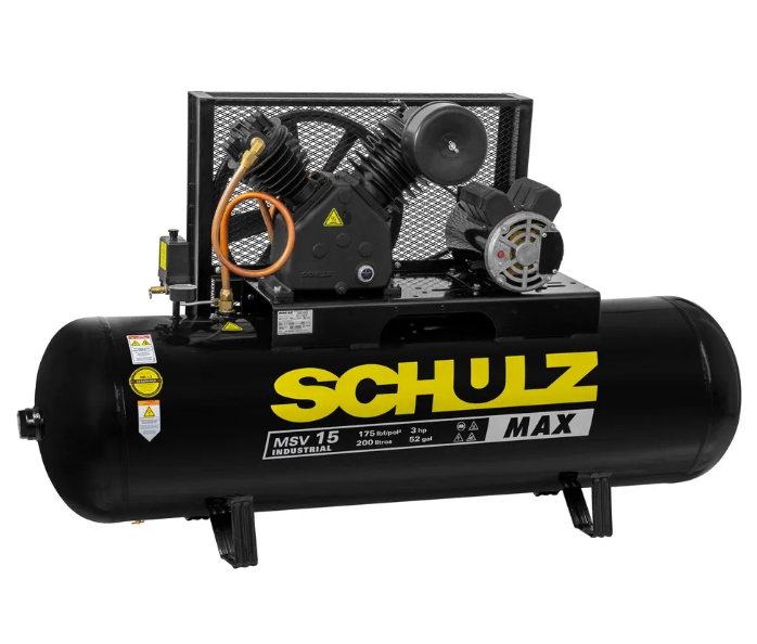 Compressor de Ar Schulz Max 15 PCM 200L Trifásico 220V Industrial