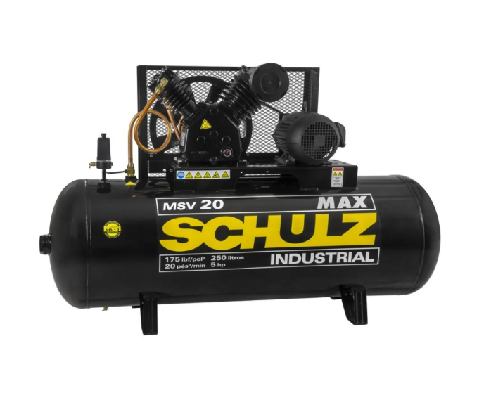 Compressor de Ar Schulz Max Isento 20 PCM 250L 5HP 175 PSI