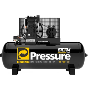 Compressor de Ar Storm 600 Pressure 20 PCM 200L 5HP 175 PSI Trifásico